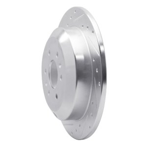 Kia Borrego Brake Rotor (1) - Rear Left - R1 Concepts - Drilled & Slotted - Silver - `09-`10